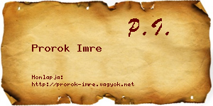 Prorok Imre névjegykártya